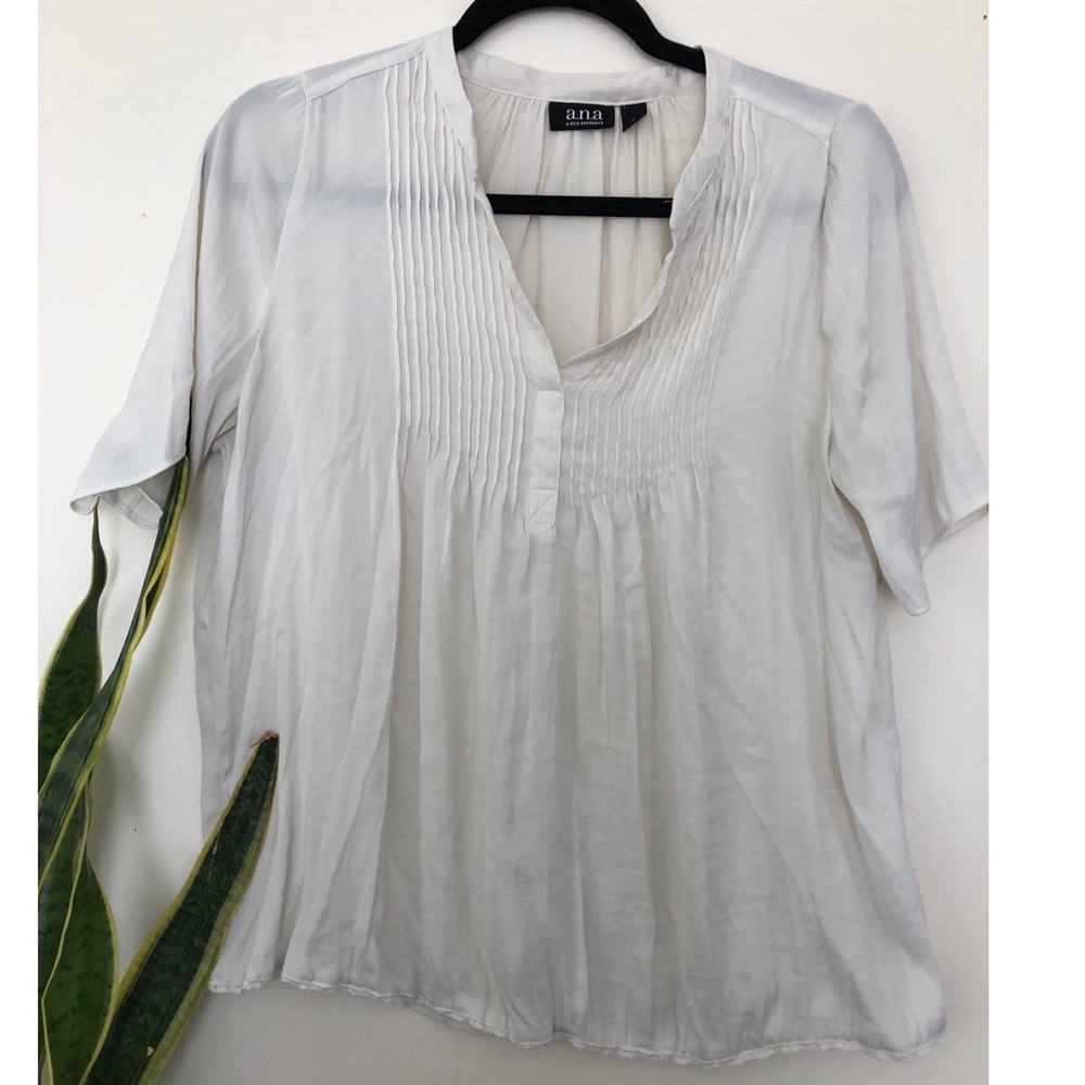 Silky white blouse lace detail